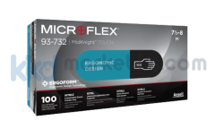 ﻿﻿Ansell MICROFLEX® MidKnight™ Touch 93-732 Tek Kullanımlık İş Eldiveni