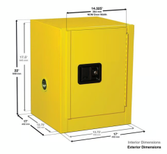 Justrite Tezgah Üstü Kendiliğinden Kapanan Güvenlik Dolabı