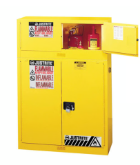 Justrite Piggyback Yanıcılar İçin Manuel Kapanan Emniyetli Dolap
