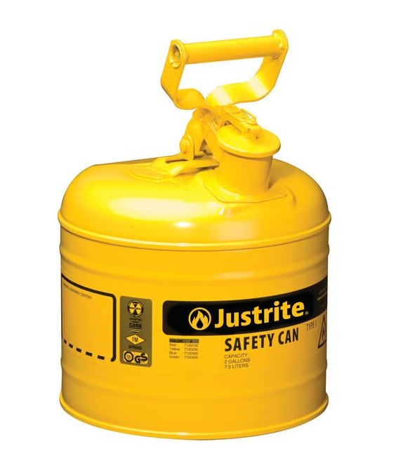 Justrite Sarı Çelik Emniyetli Kap
