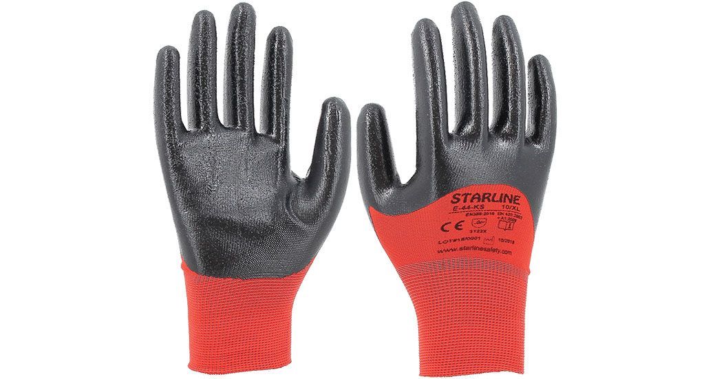 Starline E-44-KS (Kırmızı-Siyah) Nitril İş Eldiveni