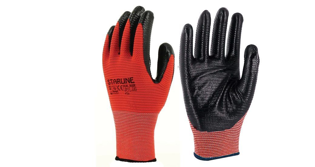 Starline E-46-KS (Kırmızı-Siyah) Nitril İş Eldiveni