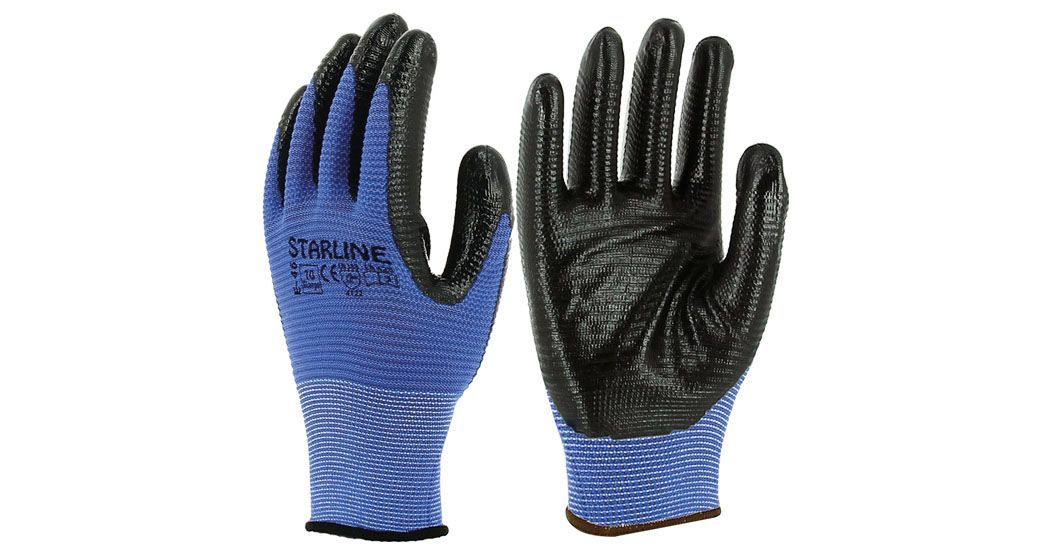 Starline E-46-MS (Mavi-Siyah) Nitril İş Eldiveni
