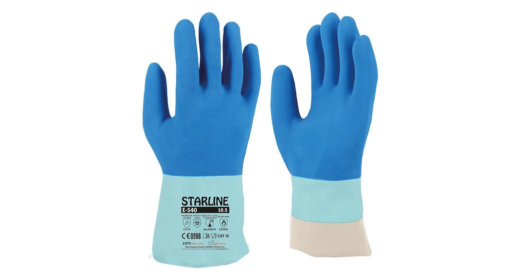 Starline E-540 Doğal Kauçuk Kimyasal İş Eldiveni