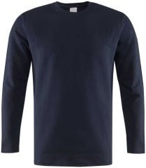 Bisiklet Yaka Süprem Lacivert T-shirt Uzun Kol