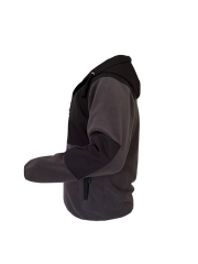 SOFT ŞAPKALI POLAR GRİ SİYAH