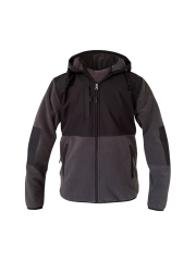 SOFT ŞAPKALI POLAR GRİ SİYAH