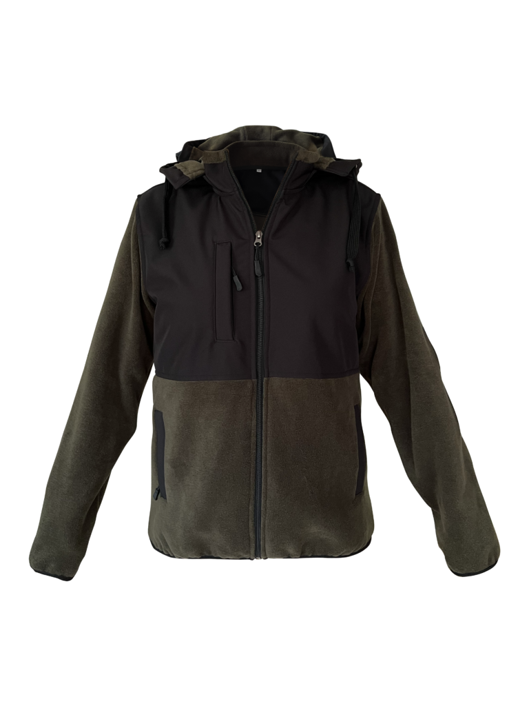 SOFT ŞAPKALI POLAR HAKİ SİYAH