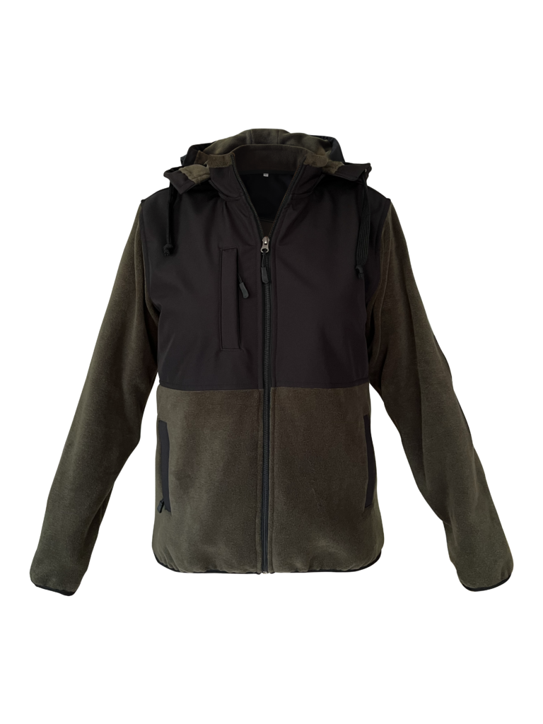 SOFT ŞAPKALI POLAR HAKİ SİYAH