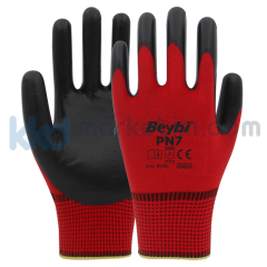 Beybi PN7 Polyester Örme Nitril Eldiven