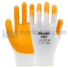 Beybi PN7 Polyester Örme Nitril Eldiven