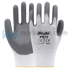 Beybi ﻿PN72 Polyester Örme Nitril Eldiven