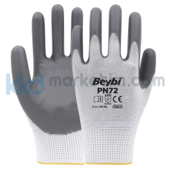Beybi ﻿PN72 Polyester Örme Nitril Eldiven