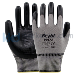 Beybi ﻿PN72 Polyester Örme Nitril Eldiven