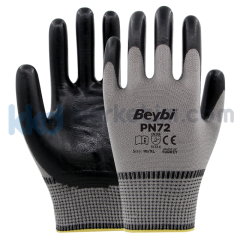 Beybi ﻿PN72 Polyester Örme Nitril Eldiven