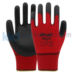 Beybi PN75 Polyester Örme Nitril Eldiven
