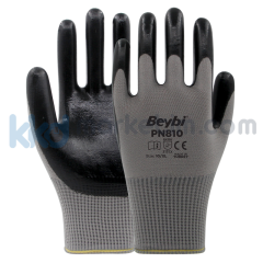 Beybi PN810 Polyester Örme Nitril Eldiven
