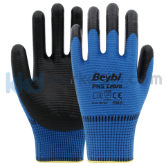 Beybi PN5 Zebra Polyester Örme Nitril Eldiven