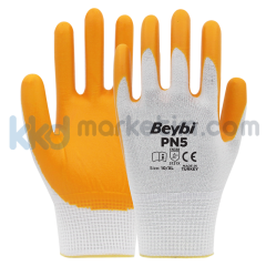 Beybi PN5 Polyester Örme Nitril Eldiven