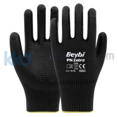 Beybi PN Zebra Polyester Örme Nitril Eldiven