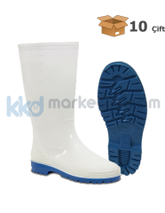 ﻿Palalı PVC Uzun Çizme Beyaz